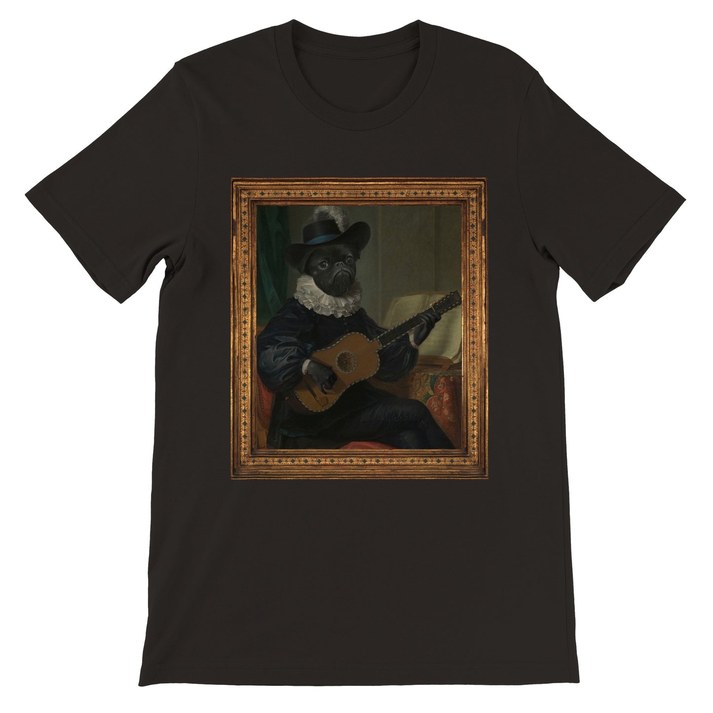 Antique Dog with Black Hat Unisex Crewneck T-shirt